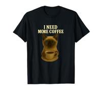I Need More Coffee Cat, Tired Kitty Mug Art T-Shirt