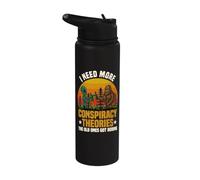 I Need More Conspiracy Theories Bigfoot Alien Stainless Steel Insulated Water Bottle