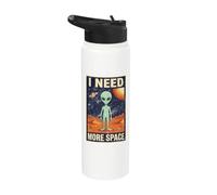 I Need More Space Alien Universe UFO Space Extraterrestrial Stainless Steel Insulated Water Bottle