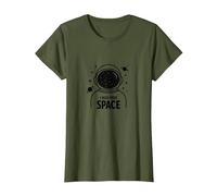 I Need More Space Astronaut Cosmic Adventure T-Shirt, Women, Olive Green, Medium