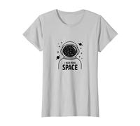 I Need More Space Astronaut Cosmic Adventure T-Shirt, Women, Silver Grey, X-Small
