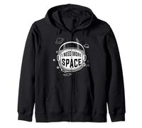 I Need More Space Astronaut moon Men Women Kids UFO Tshirt Zip Hoodie