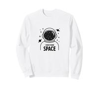 I Need More Space Force Astronaut Cosmic Adventure Sweatshirt, Adult Unisex, White, Small