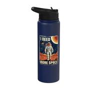 I Need More Space Funny Astronaut Planets Galaxy Universe Stainless Steel Insulated Water Bottle