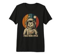 I Need More Space Retro Cat Astronaut Vintage Space Cat Premium T-Shirt
