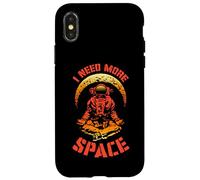 I Need More Space Yoga Astronaut Funny Retro Science Quote Case for iPhone X/XS