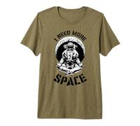 I Need More Space Yoga Astronaut Funny Retro Science Quote Premium T-Shirt