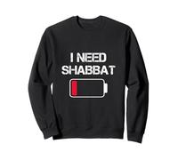 I Need Shabbat Shalom Low Battery Challah Jewish Weekend Sweatshirt