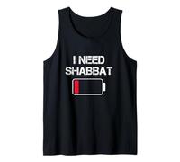 I Need Shabbat Shalom Low Battery Challah Jewish Weekend Tank Top