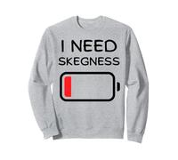 I Need Skegness Low Battery Funny UK Seaside Holiday Top Sweatshirt