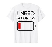 I Need Skegness Low Battery Funny UK Seaside Holiday Top T-Shirt