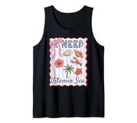 I Need Vitamin Sea Girly Coastal Pink Bow Coquette Stripes Tank Top