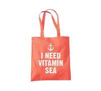 I Need Vitamin Sea Tote Bag - coral One Size