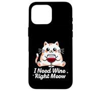I Need Wine Right Meow Cute Funny Case for iPhone 16 Pro Max
