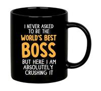 I Never Asked To Be The World's Best Boss Coffee Mug Boss Gifts Coworker Gift To Manager Employer From Employee Ceramic Mug 11 oz Black