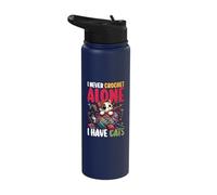 I Never Crochet Alone I Have Cats Crochet Lover Stainless Steel Insulated Water Bottle