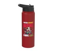 I Never Crochet Alone I Have Cats Crochet Lover Stainless Steel Insulated Water Bottle