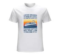 I Never Dreamed I D Grow Up to Be A Super Sexy Pontoon Captain But Here I Am Killing It Dmn T-Shirt White 3XL