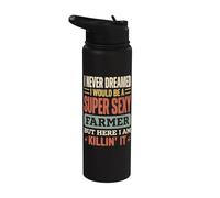I Never Dreamed I Would Be A Super Sexy Farmer But Here I Am Stainless Steel Insulated Water Bottle