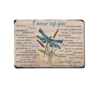 I Never Left You Dragonfly Memorial Retro Tin Metal Sign, Vintage Wall Decor for Home Bar, Cafe, Metal Poster 8x12 Inch