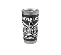 I Never Lose Either I Win Or Learn Chess Player Lover Quote Stainless Steel Insulated Tumbler