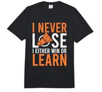 I Never Lose I Either Win Or Learn Shuttlecock Badminton Comfort Colors Adult Heavyweight T-Shirt