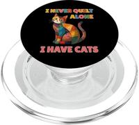 I Never Quilt Alone I Have Cats Funny Quilting Design PopSockets PopGrip for MagSafe