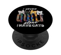 I Never Quilt Alone I Have Cats Quilting Fans Cat Lovers PopSockets Adhesive PopGrip