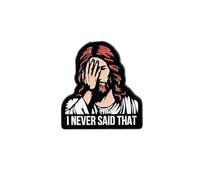 I Never Said That Upset Jesus Brooch, Sarcastic Jesus Dark Humor Enamel Pin, Funny Internet Meme Badge Brooch, Christian Faith Lapel Pin, Religious Humor Badges, Sarcastic Gift For Humorous Christian