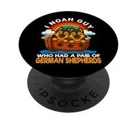 I Noah Guy Who Had A Pair Of German Shepherds Noah's Ark Pun PopSockets Adhesive PopGrip