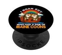 I Noah Guy Who Had A Pair Of Maine Coons Noah's Ark Cat PopSockets Adhesive PopGrip