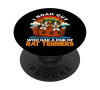 I Noah Guy Who Had A Pair Of Rat Terriers Noah's Ark Dog PopSockets Adhesive PopGrip