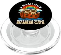 I Noah Guy Who Had A Pair Of Saimese Cats Noah's Ark Pun PopSockets PopGrip for MagSafe