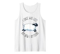 I Once was Lost But Now I Am Found Bible Verse Christian Tank Top