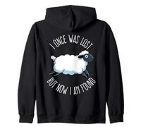 I Once Was Lost But Now I Am Found Bible Verse Christian Zip Hoodie