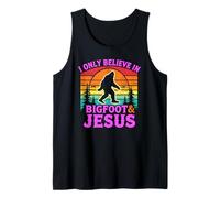 I Only Believe in Bigfoot & Jesus Funny Sasquatch Retro God Tank Top