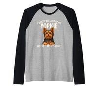 I Only Care About My Yorkie Sarcastic Yorkshire Terrier Dog Raglan Baseball Tee