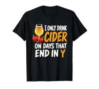 I Only Drink Cider On Days that End in Y Hard Cider Lover Value Graphic T-Shirt, Men, Black, S