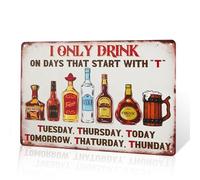 Retro Metal Sign, I Only Drink Wall Art Decor, Iron Painting, Vintage Logo Garage Wall Decor, Cafe Bar Living Room Wall Decor Plaque