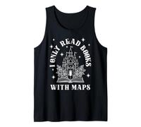 I Only Read Books with Maps Romantasy Fantasy Fairy Tales Tank Top
