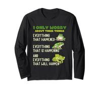 I Only Worry About Three Things Motivational Quote Frog Long Sleeve T-Shirt