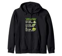 I Only Worry About Three Things Motivational Quote Frog Zip Hoodie
