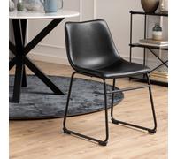 I_Oregon Dining Chair In Black With Cream Stitching Set Of 2