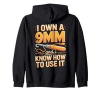 I Own A 9mm And I Know How To Use It Crochet Hook Zip Hoodie