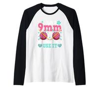 I Own A 9mm And I Know How To Use It Raglan Baseball Tee