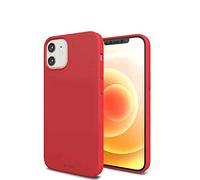 i-Paint Protective Case for iPhone 12 Mini 5.4" Red Silicone with Microfiber Inside - Solid Case Red