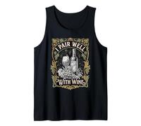 I Pair Well with Wine Funny Vintage Winery Tasting Sommelier Tank Top