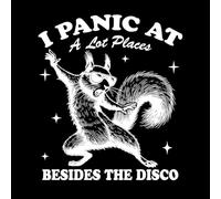 i Panic at a lot of Places Besides The Disco Hilarious Typography Funny Animal Vintage Squirrel Wall Decals 67.2x77.1cm Waterproof White