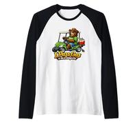 I Pass Gas at the Campsite Bear Camping Golf Cart EV Lover Raglan Baseball Tee