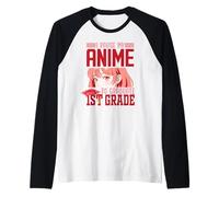 I Pause My Anime to Graduate 1st Grade Graduation Girls Red Raglan Baseball Tee